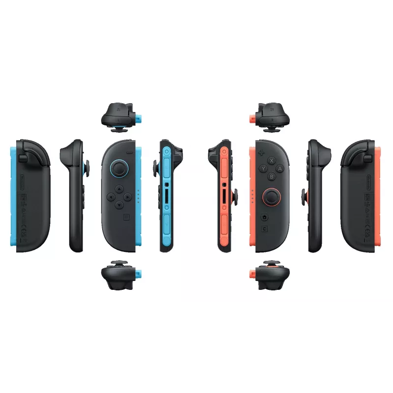 Nintendo Joy-Con 2 (L)/(R) azul-claro/vermelho-claro, joystick, Nintendo Switch 2, botão de captura, direcional, botão Home, analógico/digital, sem fios, Bluetooth