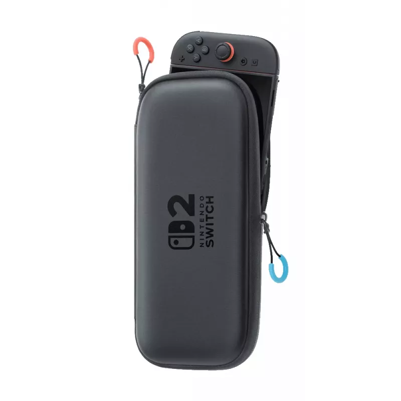 Nintendo Switch 2 bolsa de transporte e proteção de ecrã, capa rígida, Nintendo, preto, Nintendo Switch 2, fecho de correr, 142 mm