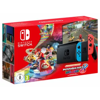 Nintendo Switch + Mario Kart 8 Deluxe consola portátil 15,8 cm (6,2 polegadas) 32 GB ecrã tátil WLAN preto, azul, vermelho