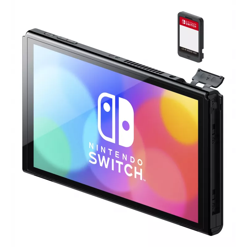 Nintendo Switch OLED, Nintendo Switch, NVIDIA Custom Tegra, azul, vermelho, analógico/digital, botão Home, botão Power, botões