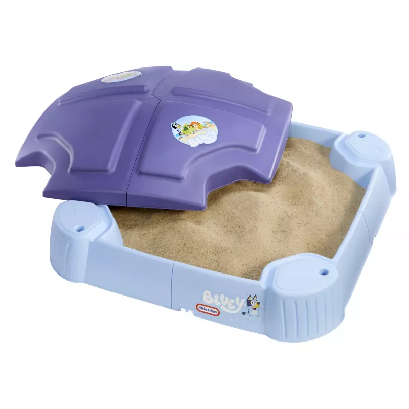 Little Tikes Bluey Beach Day caixa de areia, quadrada, plástico, azul, caixa de areia