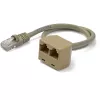 StarTech.com adaptador de cabo splitter RJ45 2-para-1 - F/M, 10/100Base-T(X), Cat5e, cinzento, policloreto de vinilo (PVC), 0,33 m, macho/fêmea