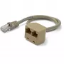 StarTech.com adaptador de cabo splitter RJ45 2-para-1 - F/M, 10/100Base-T(X), Cat5e, cinzento, policloreto de vinilo (PVC), 0,33 m, macho/fêmea