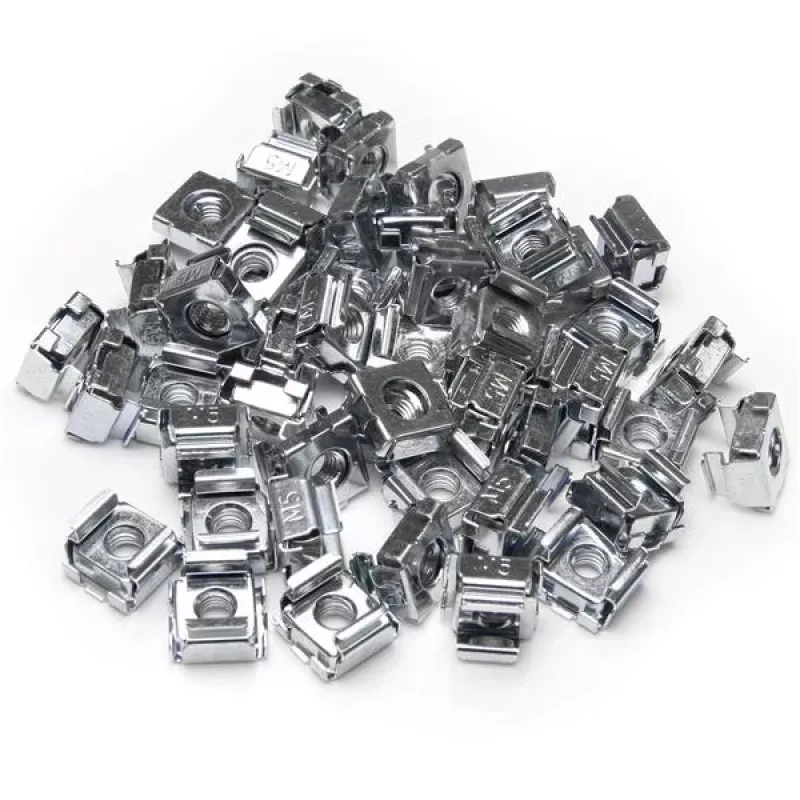 StarTech.com 50 unid. porcas de gaiola M5 para armário de servidor, porca de gaiola, aço inoxidável, aço inoxidável, M5, CE, TAA, REACH, 223,2 g