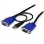 StarTech.com cabo KVM USB VGA 2-em-1 ultra fino 10 ft, 3 m, VGA, preto, USB, USB A + VGA, VGA