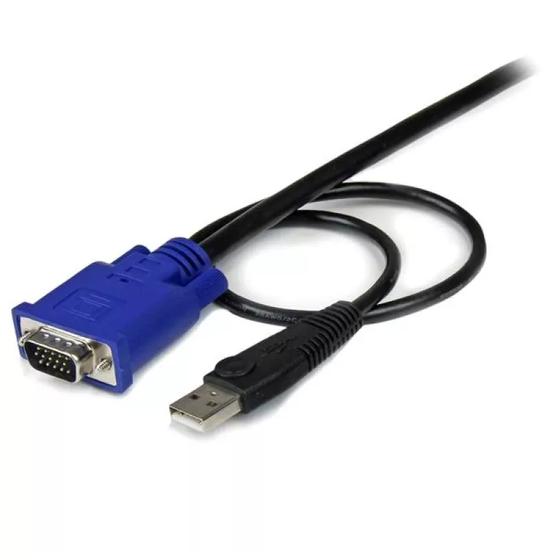 StarTech.com cabo KVM USB VGA 2-em-1 ultra fino 10 ft, 3 m, VGA, preto, USB, USB A + VGA, VGA
