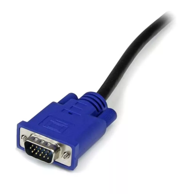 StarTech.com cabo KVM USB VGA 2-em-1 ultra fino 10 ft, 3 m, VGA, preto, USB, USB A + VGA, VGA
