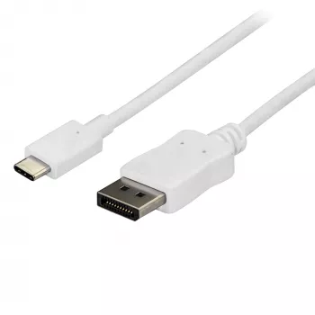StarTech.com Cabo USB-C para DisplayPort 1.2 de 1,8 m 4K 60 Hz – Cabo adaptador USB-C para DisplayPort HBR2 – Cabo de vídeo DP Alt Mode para monitor DP – Compatível com Thunderbolt 3 – Branco