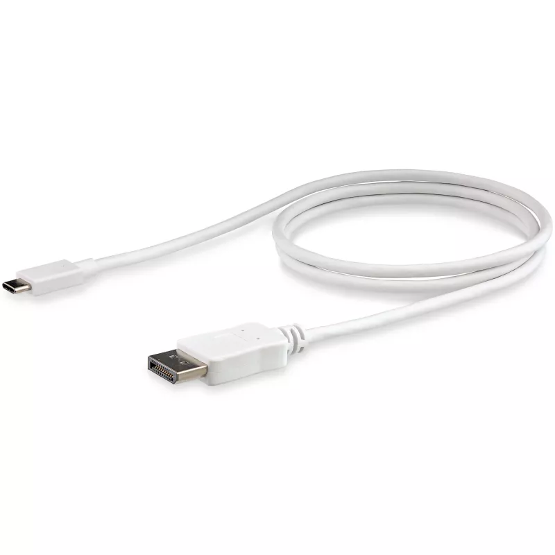 StarTech.com Cabo USB-C para DisplayPort 1.2 de 1 m 4K 60 Hz – Cabo adaptador USB-C para DisplayPort HBR2 – Cabo de vídeo USB Type-C DP Alt Mode para monitor DP – Funciona com Thunderbolt 3 – Branco