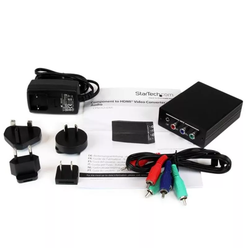 StarTech.com Conversor de vídeo Component para HDMI com áudio, Preto, RoHS, CE, FCC, 1080p, HDMI, 5 V, 80 mm
