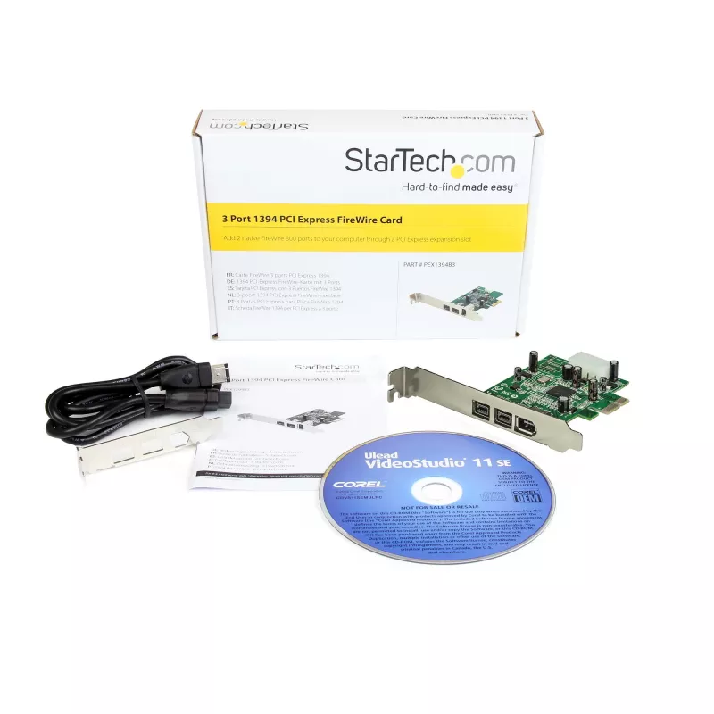 StarTech.com Adaptador de placa FireWire PCI Express de 3 portas 2b 1a 1394