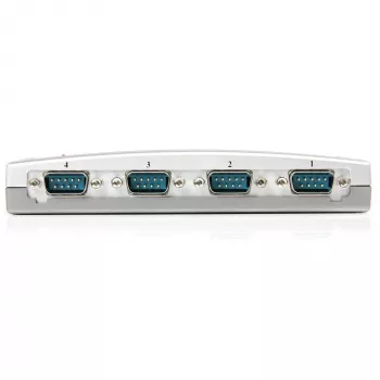 StarTech.com Hub adaptador USB para RS232 Serial DB9 de 4 portas, USB, Serial, Prateado, Plástico, CE, FCC, RoHS, 1 W