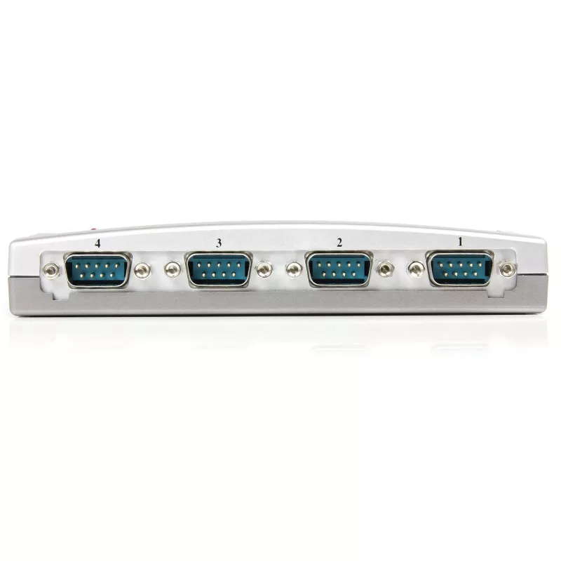 StarTech.com Hub adaptador USB para RS232 Serial DB9 de 4 portas, USB, Serial, Prateado, Plástico, CE, FCC, RoHS, 1 W