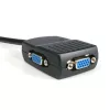 StarTech.com Splitter de vídeo VGA de 2 portas – alimentado por USB, VGA, 2x VGA, 2048 x 1536 píxeis, Preto, Plástico, 61 m