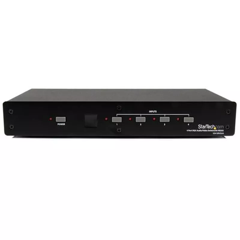 StarTech.com Comutador de vídeo e áudio VGA de 4 vias com controlo RS232