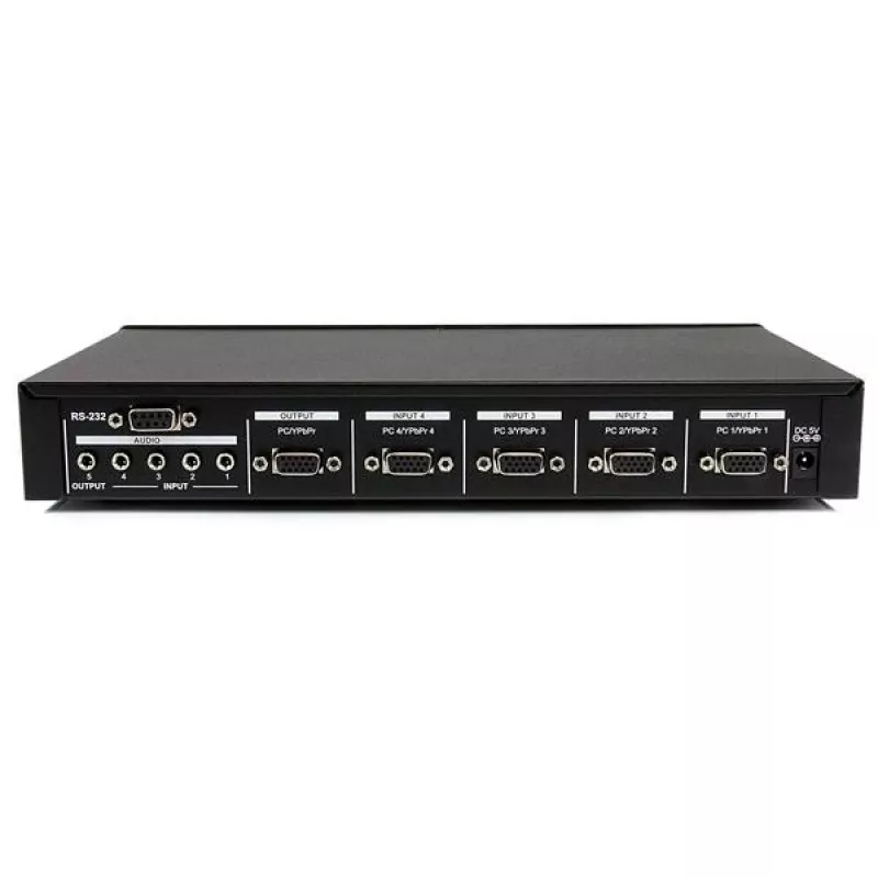 StarTech.com Comutador de vídeo e áudio VGA de 4 vias com controlo RS232