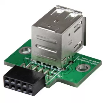 StarTech.com Adaptador de header de placa-mãe USB de 2 portas, IDC, USB 2.0, Preto, Verde, Aço inoxidável, 20 mm, 125 mm, 230 mm