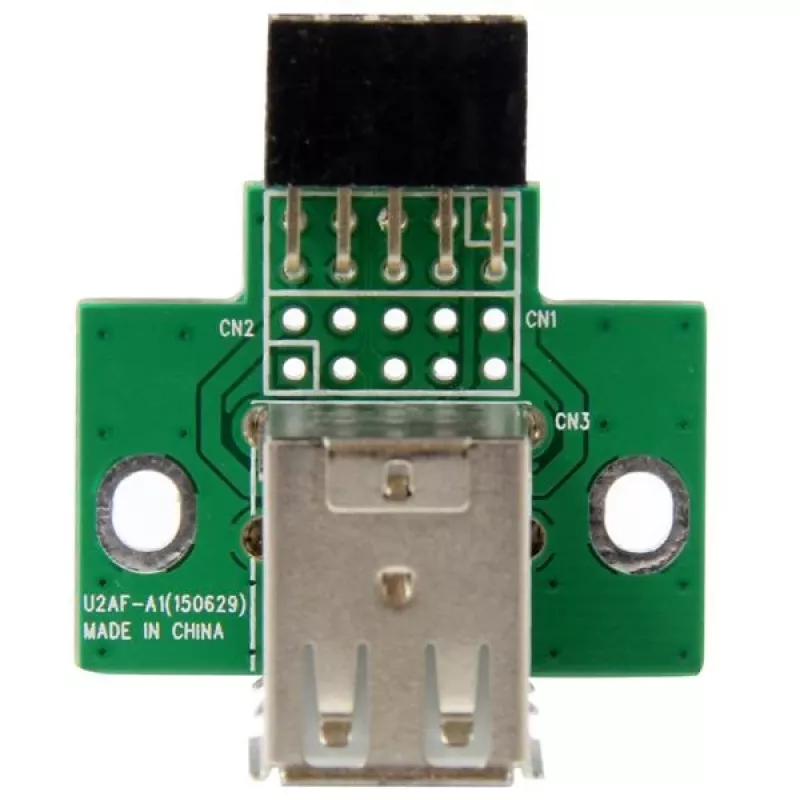 StarTech.com Adaptador de header de placa-mãe USB de 2 portas, IDC, USB 2.0, Preto, Verde, Aço inoxidável, 20 mm, 125 mm, 230 mm