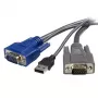 StarTech.com cabo KVM 2 em 1 USB VGA ultrafino de 1,8 m, preto, VGA, USB A + VGA, macho/macho, 189 g