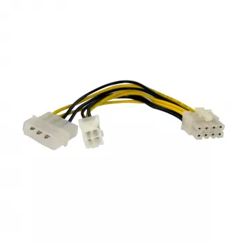 StarTech.com Adaptador de alimentação EPS de 4 pinos para 8 pinos de 15,2 cm com LP4 - ficha/conector fêmea