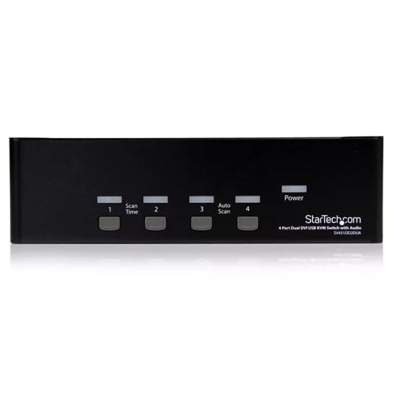 StarTech.com Switch KVM USB Dual-DVI de 4 portas com áudio e hub USB 2.0