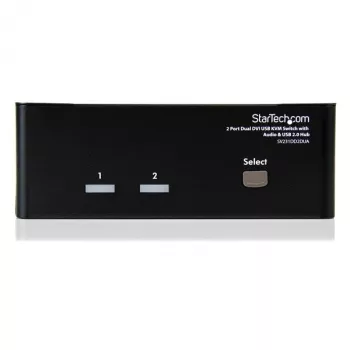 StarTech.com Switch KVM USB Dual-DVI de 2 portas com áudio e hub USB 2.0