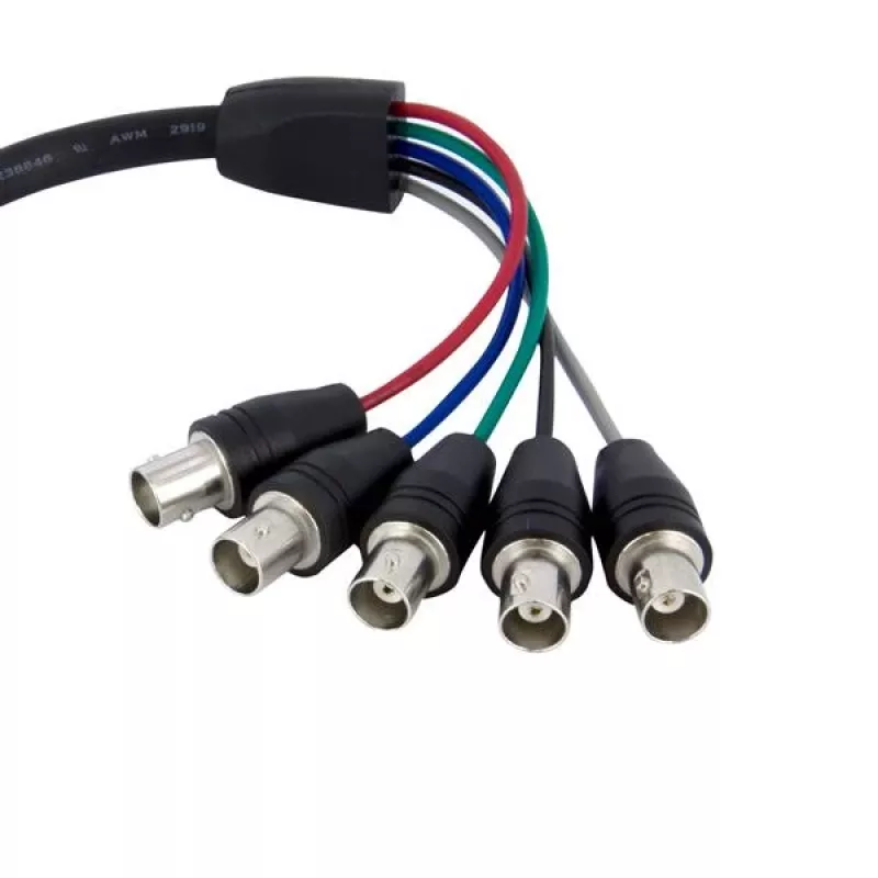 StarTech.com Cabo de monitor Coax HD15 VGA para 5 BNC RGBHV de 1 ft - M/F