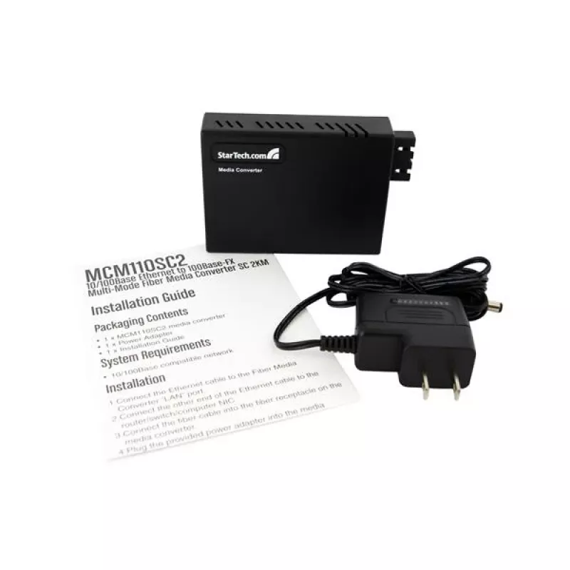 StarTech.com Conversor de média Ethernet de fibra multimodo 10/100 SC 2 km