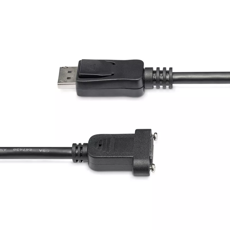 StarTech.com Cabo DisplayPort de montagem em painel de 1m - 4K x 2K - Cabo de extensão DisplayPort 1.2 ficha para conector fêmea - Cabo de extensão de vídeo DP com conector DP de montagem em painel - Cabo de monitor DP