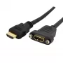 StarTech.com Adaptador HDMI fêmea para HDMI macho de 0,9m, cabo HDMI de montagem em painel de alta velocidade 4K, 4K 30Hz UHD HDMI, largura de banda 10,2 Gbit/s, HDMI fêmea para HDMI macho, cabo de ligação HDMI de montagem em painel