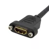 StarTech.com Adaptador HDMI fêmea para HDMI macho de 0,9m, cabo HDMI de montagem em painel de alta velocidade 4K, 4K 30Hz UHD HDMI, largura de banda 10,2 Gbit/s, HDMI fêmea para HDMI macho, cabo de ligação HDMI de montagem em painel