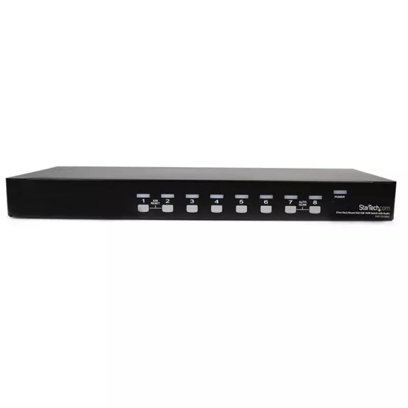 StarTech.com Switch KVM USB VGA para rack de 8 portas com áudio (cabo de áudio incluído)