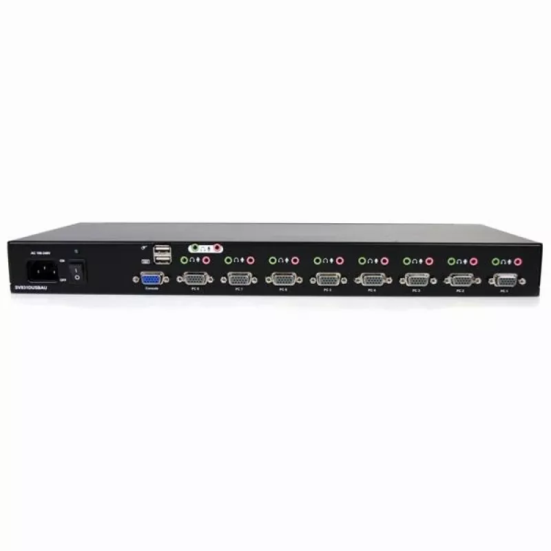 StarTech.com Switch KVM USB VGA para rack de 8 portas com áudio (cabo de áudio incluído)