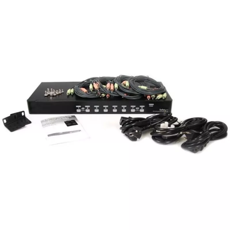 StarTech.com Switch KVM USB VGA para rack de 8 portas com áudio (cabo de áudio incluído)