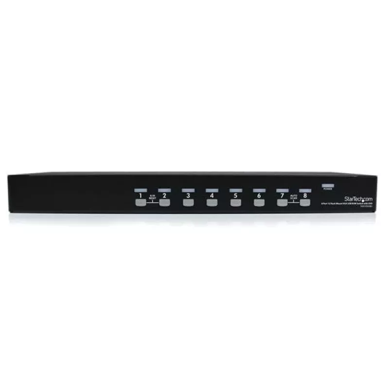 StarTech.com Switch KVM USB para rack 1U de 8 portas com OSD, 1920 x 1440 píxeis, montagem em rack, 1U, Preto