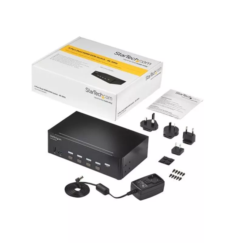 StarTech.com comutador KVM HDMI de 4 portas – 4K 30Hz – duplo ecrã