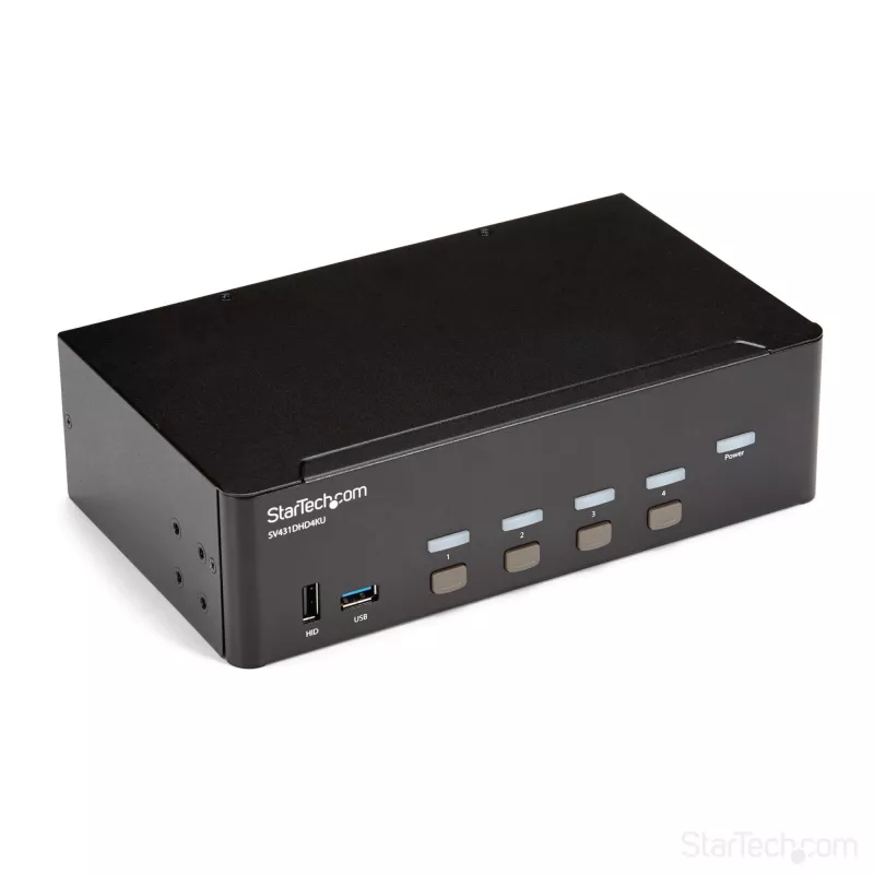 StarTech.com comutador KVM HDMI de 4 portas – 4K 30Hz – duplo ecrã