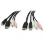 StarTech.com 6ft cabo 4 em 1 para switch KVM USB DisplayPort com áudio e microfone