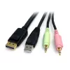 StarTech.com 6ft cabo 4 em 1 para switch KVM USB DisplayPort com áudio e microfone