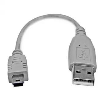 StarTech.com cabo Mini-USB 2.0 de 15 cm – A para Mini-B, 0,152 m, USB A, Mini-USB B, USB 2.0, macho/macho, cinzento