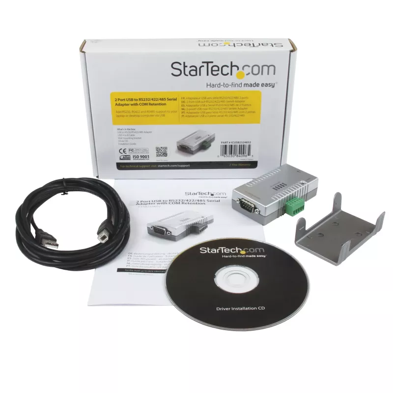 StarTech.com adaptador série USB para RS232 RS422 RS485 de 2 portas com retenção COM
