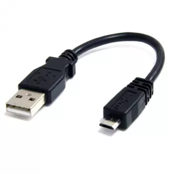 StarTech.com cabo Micro-USB de 15 cm - A para Micro B, 0,1524 m, USB A, Micro-USB B, macho/macho, 0,48 Gbit/s, preto