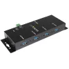 StarTech.com hub USB 3.0 industrial de 4 portas com proteção ESD~hub USB 3.0 de 4 portas - 5Gbps - hub USB-A industrial em metal - hub de dados USB para montagem na parede ou secretária - hub de expansão USB em conformidade TAA