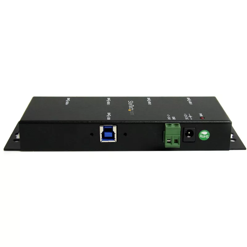 StarTech.com hub USB 3.0 industrial de 4 portas com proteção ESD~hub USB 3.0 de 4 portas - 5Gbps - hub USB-A industrial em metal - hub de dados USB para montagem na parede ou secretária - hub de expansão USB em conformidade TAA
