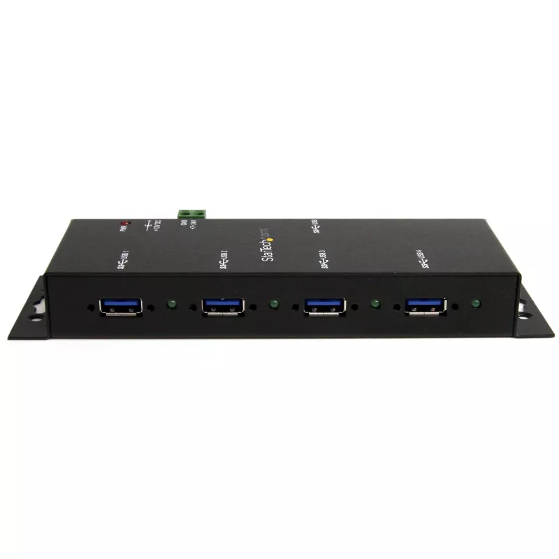 StarTech.com hub USB 3.0 industrial de 4 portas com proteção ESD~hub USB 3.0 de 4 portas - 5Gbps - hub USB-A industrial em metal - hub de dados USB para montagem na parede ou secretária - hub de expansão USB em conformidade TAA