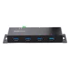 StarTech.com hub USB 3.0 industrial de 4 portas com proteção ESD~hub USB 3.0 de 4 portas - 5Gbps - hub USB-A industrial em metal - hub de dados USB para montagem na parede ou secretária - hub de expansão USB em conformidade TAA
