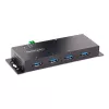 StarTech.com hub USB 3.0 industrial de 4 portas com proteção ESD~hub USB 3.0 de 4 portas - 5Gbps - hub USB-A industrial em metal - hub de dados USB para montagem na parede ou secretária - hub de expansão USB em conformidade TAA