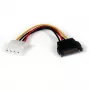 StarTech.com adaptador de cabo de alimentação SATA para LP4 de 15,24 cm – B/M, Molex (4 pinos), SATA 15 pinos, 0,1524 m, macho, macho, reto