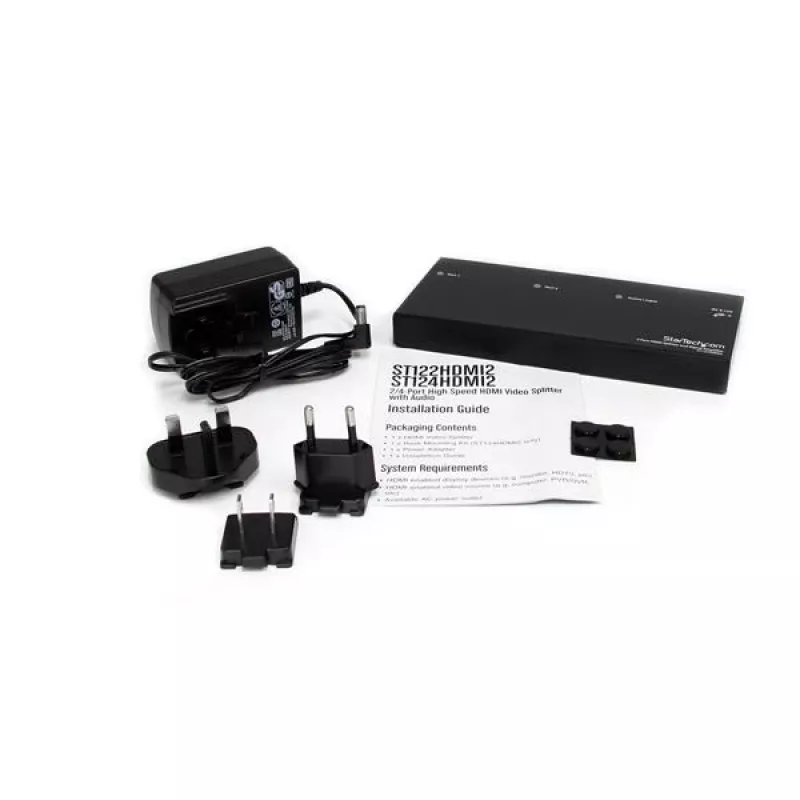 StarTech.com splitter HDMI de 2 portas e amplificador de sinal, HDMI, 2x HDMI, 1920 x 1200 píxeis, preto, aço, 15 m