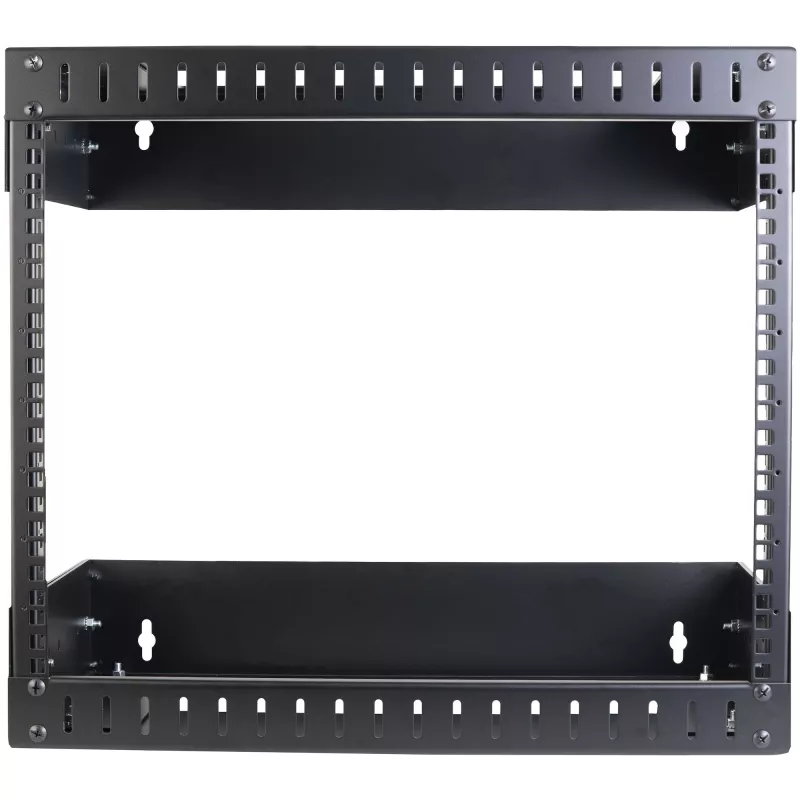 StarTech.com rack de rede de parede 8U 19 polegadas – profundidade ajustável 12–20 polegadas rack de sala de servidores open-frame de 2 postes para equipamento AV/dados/TI/comunicação/computador/comutador com porcas de gaiola e parafusos